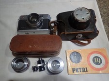 Vintage Petri F1.9 SLR Film Camera with Copol XMV lens plus 3 lenses - Japan