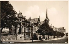 Postcard Kobenhavn Borsen Historical Building in Copenhagen, Denmark RPPC Photo