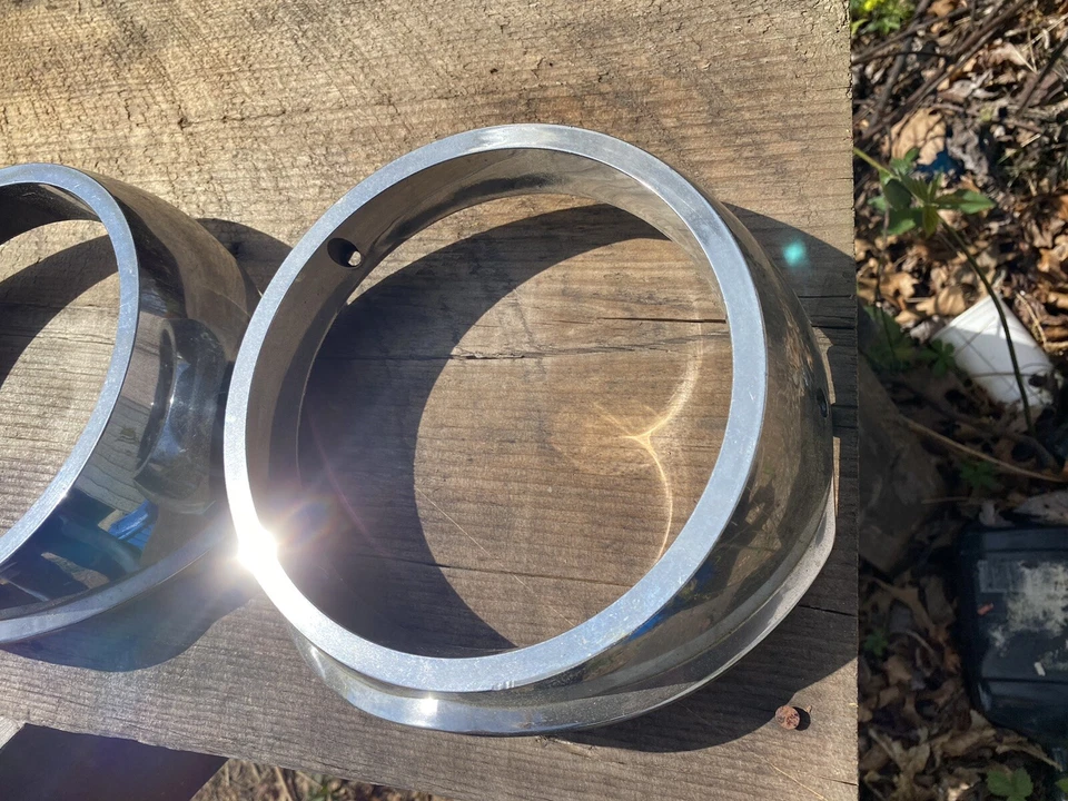 Dodge Custom 880 1963 LH RH cromo faro bisel puerta par parrilla moldura Foto 2 de 4