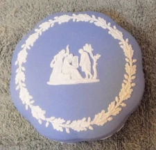 Vintage 60's Wedgewood blue covered dish 