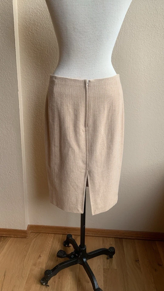 Vintage DONNA KARaN black label Cashmere Wool Angora Herringbone skirt 8 - Image 3 of 4