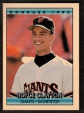1992 Donruss Cracker Jack Mini Royce Clayton San Francisco Giants #10 Series 2 