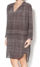 ulla johnson dress Sz 6 Silk Shirt Dress Ikat Print Purple/brown Color 