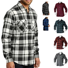 Mafoose Men's Button Down Regular Fit Long Sleeve Plaid Flannel Casual Shirt