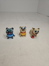 3 Disney Store Junior Puppy Dog Pals lot PVC Figure Cake Topper Rolly 1.5"