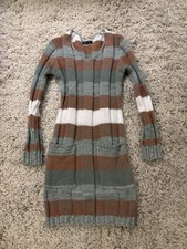 Ribbed Knit  Long Sleeve Mini Dress Size S 
