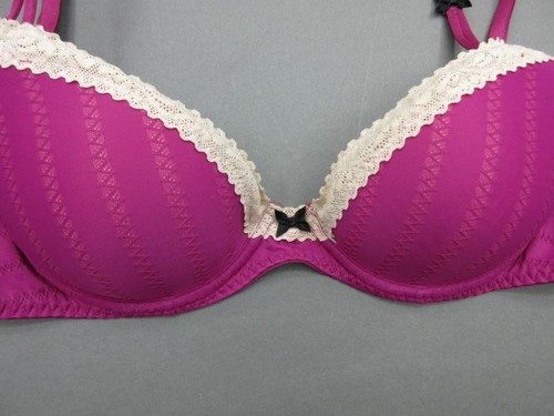 32B Betsey Johnson Purple Underwire Padded Back Closure Demi Bra 4K - Picture 2 of 8