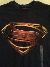 Man Of Steel Men's Shirt Superman 100 Cotton Black Size Small New