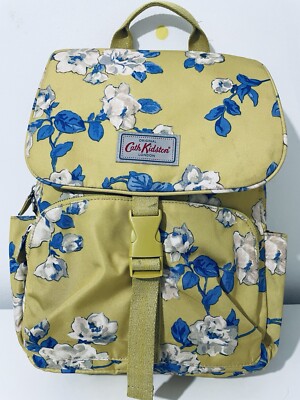 Cath Kidston Yellow Floral Buckle Backpack With Laptop Compartment UK