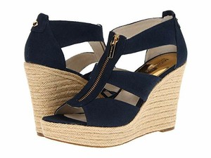 michael kors navy blue wedges
