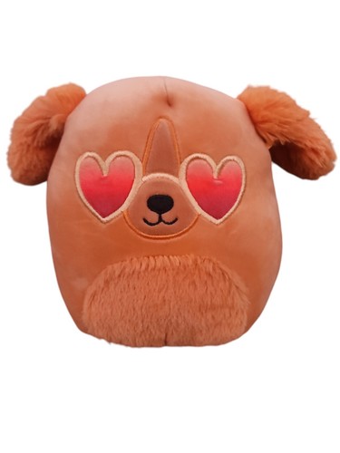 Kellytoy Squishmallow Finley the Golden Retriever Dog Squad Plush 7” Heart Eyes