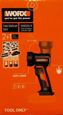 Worx  160/650LM 20V LED-Taschenlampe WX025.9 (ohne akku) Neu & OVP