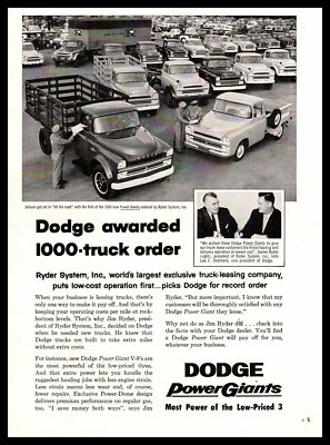 1957 Dodge Power Giants V-8 1000 Truck Order From Ryder System Vintage Print Ad