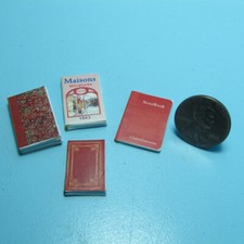 Dollhouse Miniature Vintage Book Set of 4 with Real Pages G8337