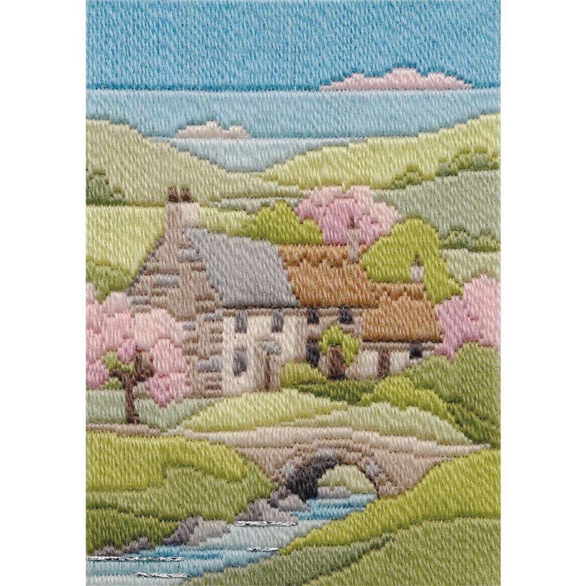 Bothy Threads counted Long Stitch Kit ""Seasons - Spring Cottage "", 24x17cm, DW14