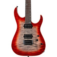 Schecter Custom Shop Sunset 24-6 Hipshot Guitar Red Stain Black Burst