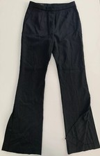 NWT ESCADA Women's Black Ankle Split Silk Lined Wool Pants Size 34