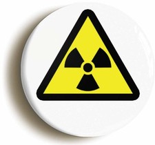 RADIOACTIVE HAZARD SYMBOL BADGE BUTTON PIN (1inch/25mm) SCIENCE GEEK CHIC EMO