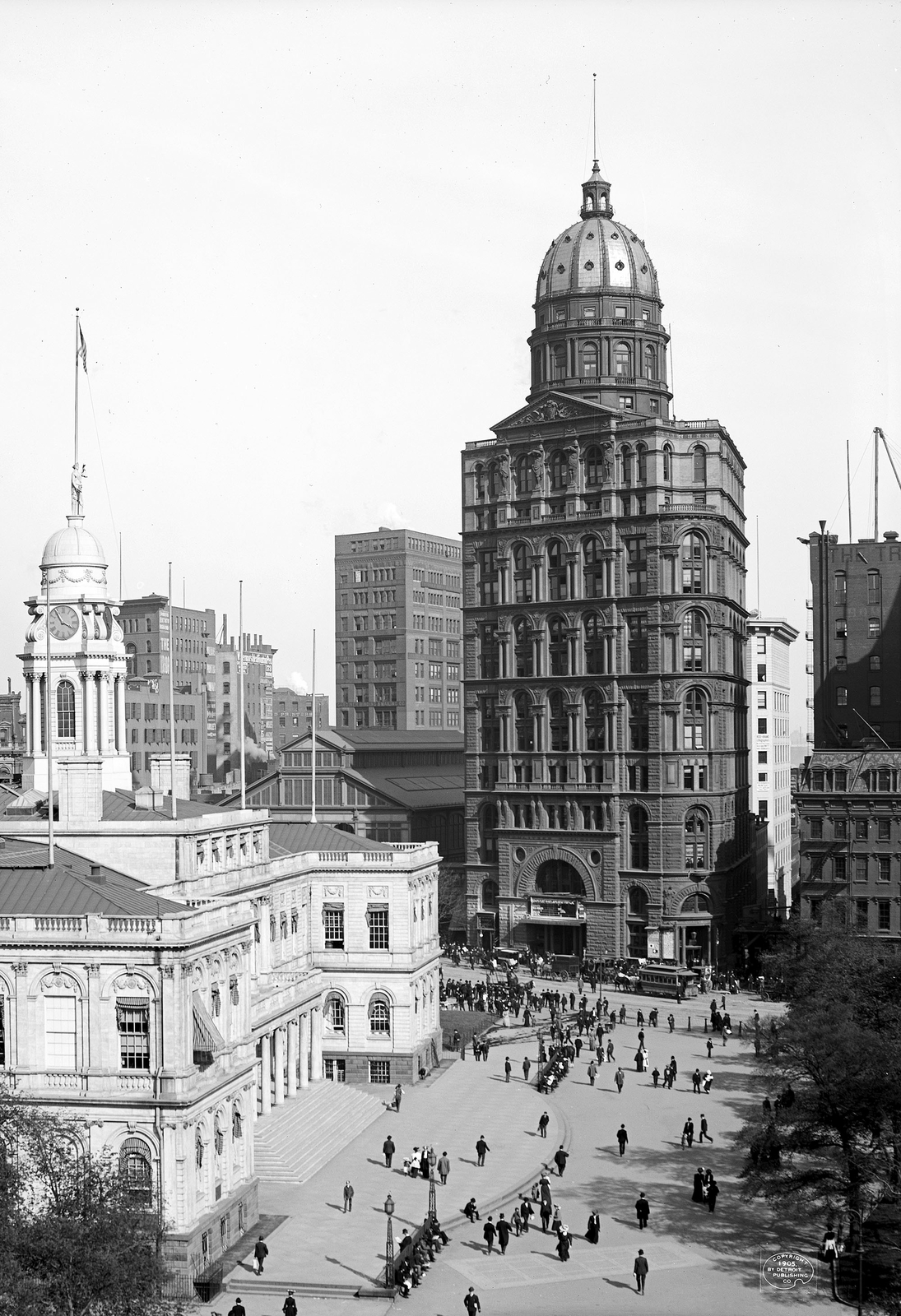 1905 City Hall and World Building, New York City, NY Old Photo 13