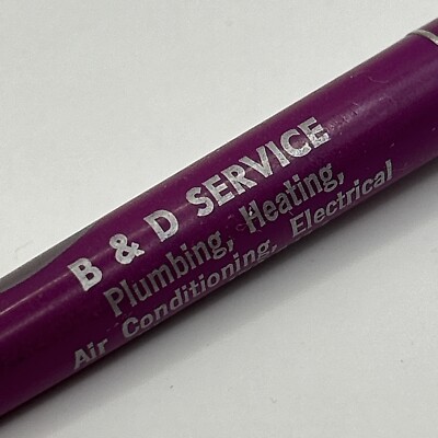 Plumbing B And D Heating And Air VTG Ballpoint Pen B&D Service