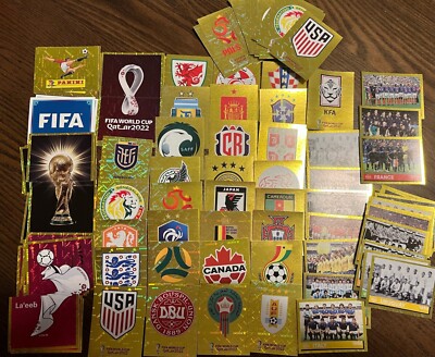 2022 FIFA World Cup Qatar Panini Sticker Gold Foil Team Logos