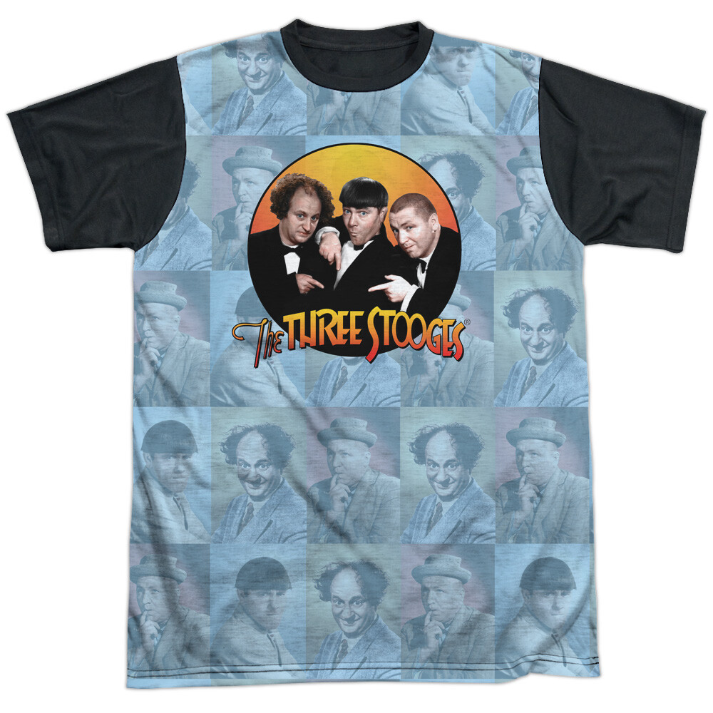 Three Stooges Adult Halloween Costume T-Shirt Black Back Sizes S-3XL  