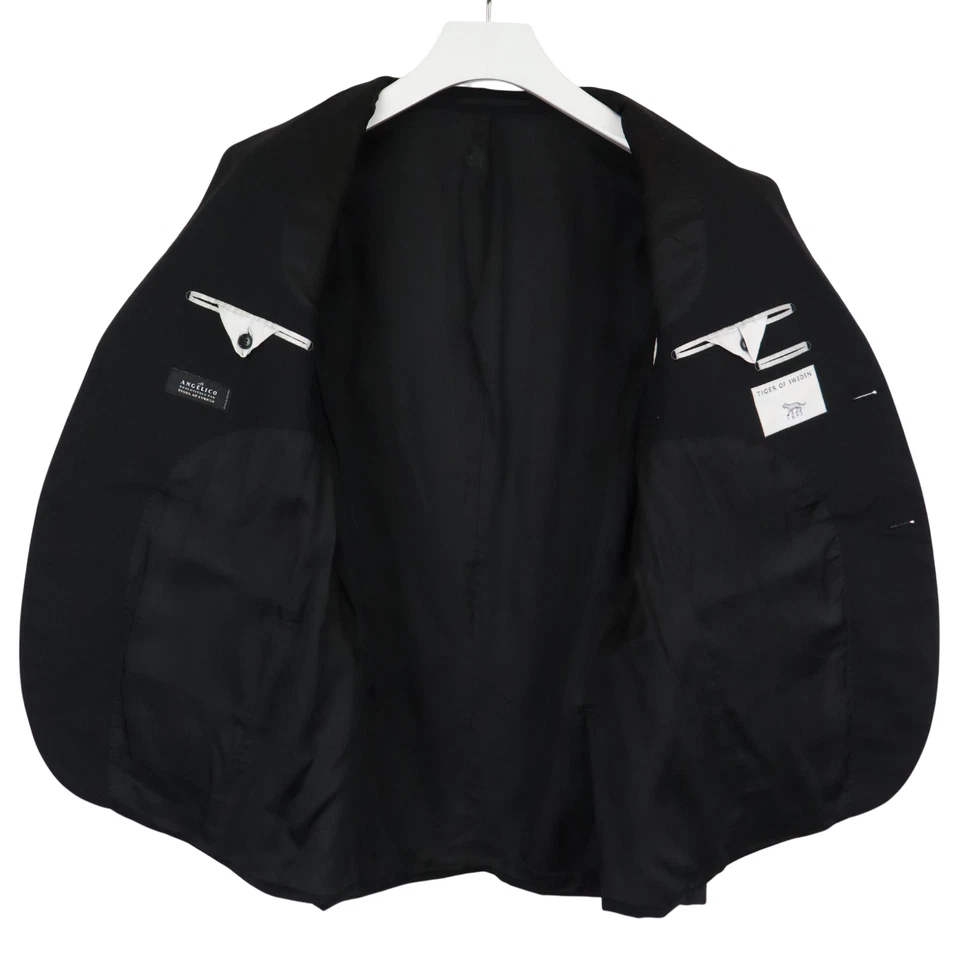 Blazer TIGER OF SWEDEN JIL 9 BZ para hombre (UE) 56 mezcla de lana de un solo pecho negro Foto 4 de 4