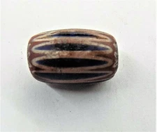Chevron African Trade Bead  Oval Medium   6 layer    IT68   Bg 2   