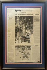 Mark Messier Signed NY Times Framed Printing Plate Steiner Auto 1/1 Rangers