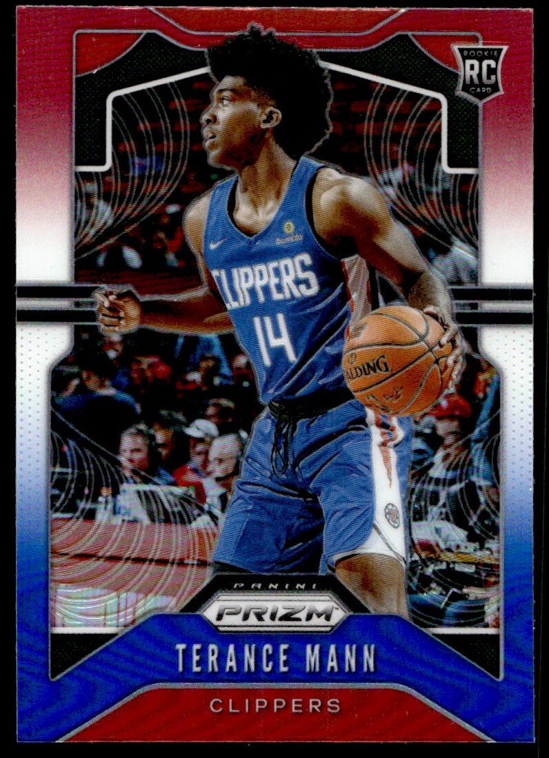 2019-20 Panini Prizm Red White Blue Terance Mann Rookie G48 Los Angeles Clippers