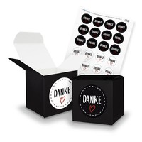Itenga Set Danke M22 24X Geschenkbox Karton Schwarz 650X650Mm Und Sticker