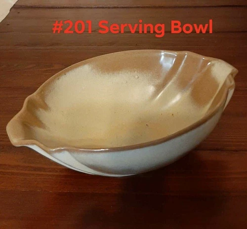 Frankoma 201 Serving Bowl, gold brown pottery