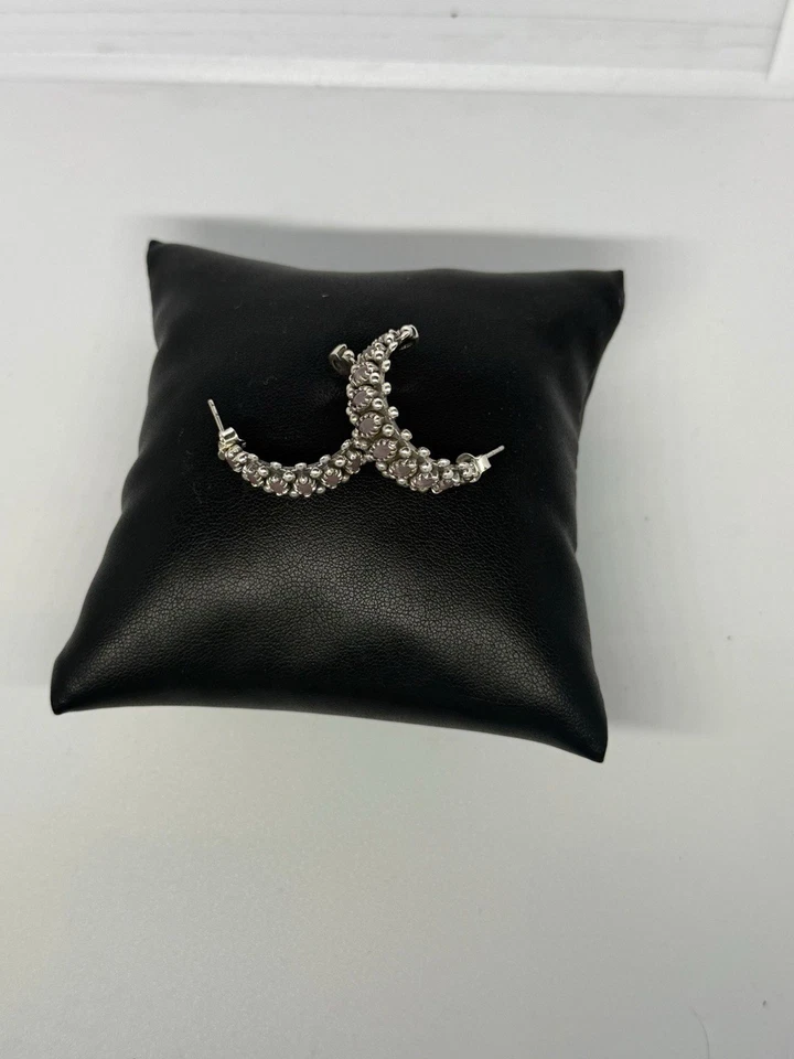 Orecchini In Argento 925 Quarzo Rosa  - Immagine 3 di 4