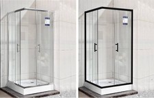 Corner Entry Shower Enclosure Walk in Cubicle Sliding Door Shower Tray Riser Kit