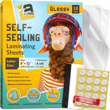 Self Adhesive Laminating Sheets, 9 x 12 Inches, 4 Mil 9 x 12 inches, Clear