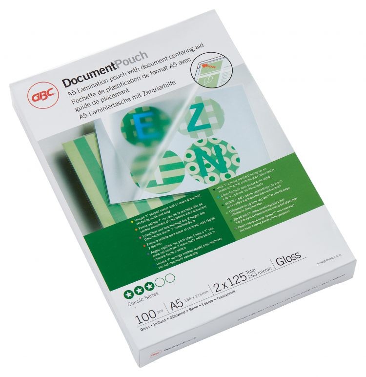 GBC 3200749 A5 Gloss Document Pouch 125 micron 100Pk