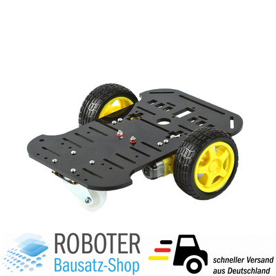 2WD Smart Car Chassis Plattform für Arduino Roboter (schwarz)