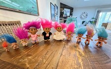 Vintage Mini Troll Dolls Lot 1980s 90s Russ, Gem Belly, Keychain Trolls
