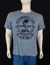 Shelby Automobile Club Official Cobra Felt Graphics Blue T-Shirt, D Grade, Large