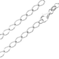 Cavill Silberhalskette 925 Sterling Silber Rhodiniert Gliederkette 45 Cm