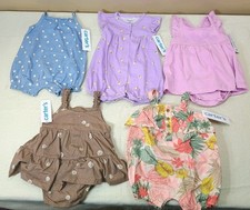 New Lot of 5 CARTERS Infant Baby Girls Bodysuit Dresses Sz 3 Months