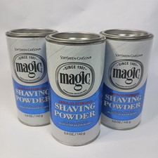 3 Magic Shaving Powder Blue Regular Strength Soft Sheen Carson Cans 5 oz
