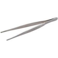 JB Prince Straight Tip Tweezer - 7.75 inch Silver