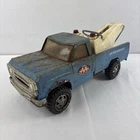 Vintage Pressed Steel Blue Tonka AA Wrecker Service Toy Tow Truck 11060 14"