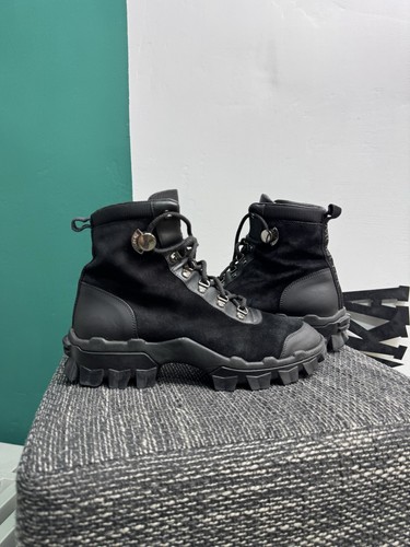Moncler Helis Wanderstiefel schwarz Wildleder Größe 38