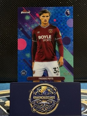 Freddie Potts   2026 Topps Finest Premier League Blue Refractor RC /99 West Ham