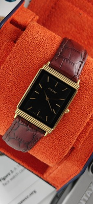 #ad Pulsar V701 X042 Quartz Black Dial Rectangular Watch Vintage Elegant New Battery $175.00
