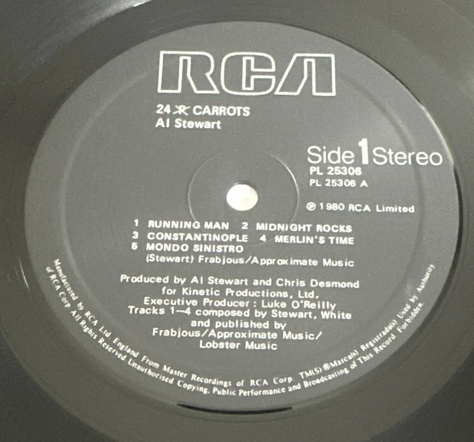 Al Stewart - 24 Carrots And Shot In The Dark - RCA PL 25306 1980  Vinyl Lp EX/EX - Image 4 of 4