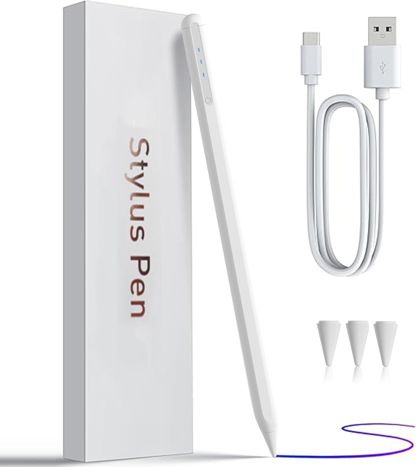 Apple Pencil for iPad 9th & 10th Gen - Palm Rejection Stylus in White-image