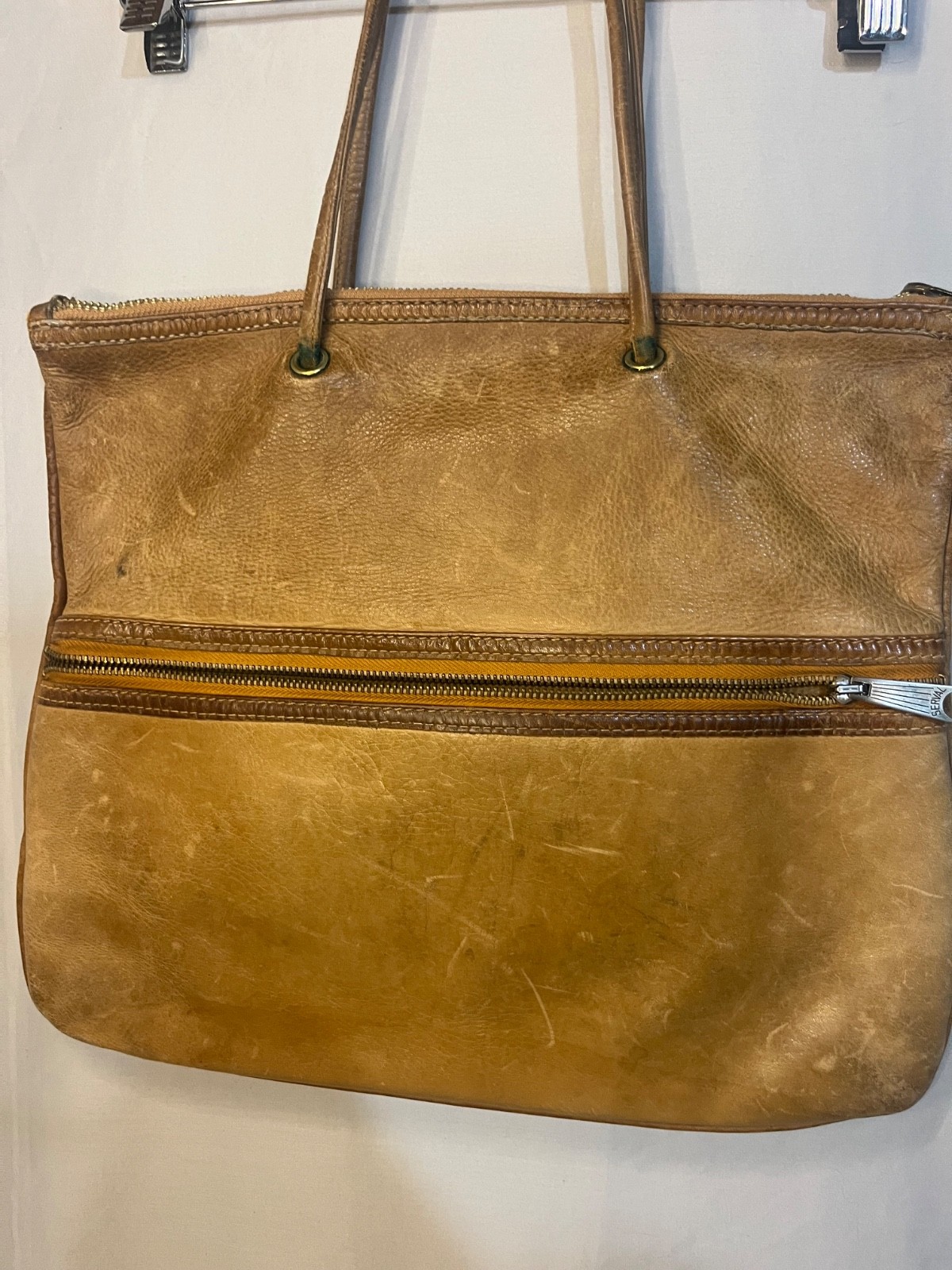 Vintage 1960 Lee Stemer Genuine Leather Tote Bag